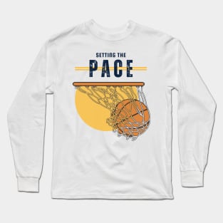 Setting The Pace Basketball in Net Long Sleeve T-Shirt